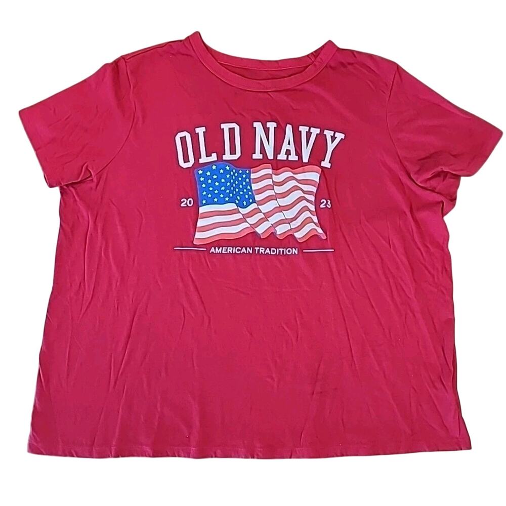 Old Navy American Flag Tee Women’s XL 2023 USA American Pride Casual Summer